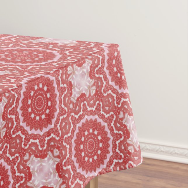 Pink Decorative Holiday Tablecloth (In Situ)