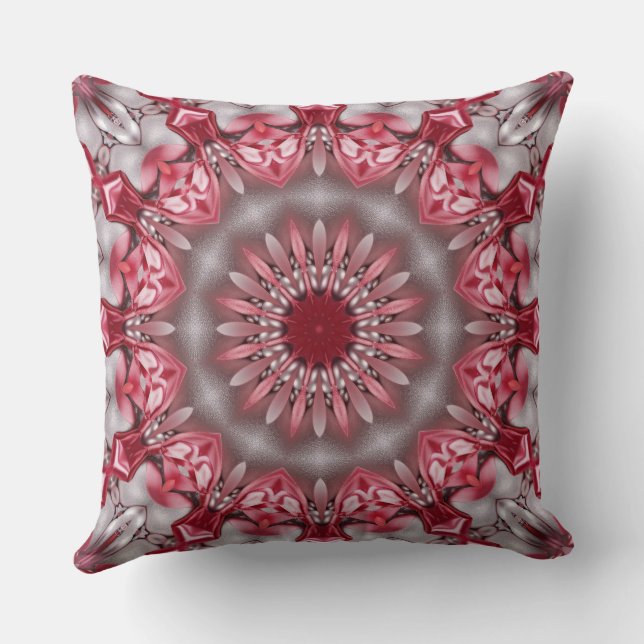 Pink Decorative Holiday Throw Pillow (Back)