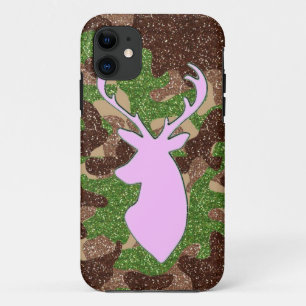 Pink deer and glitter camo iPhone 5 case