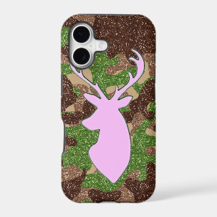 Pink deer and glitter camo iPhone 5 case
