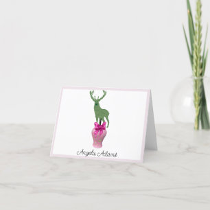 Pink DeerTopiary Ginger Jar Jars  Thank You Card