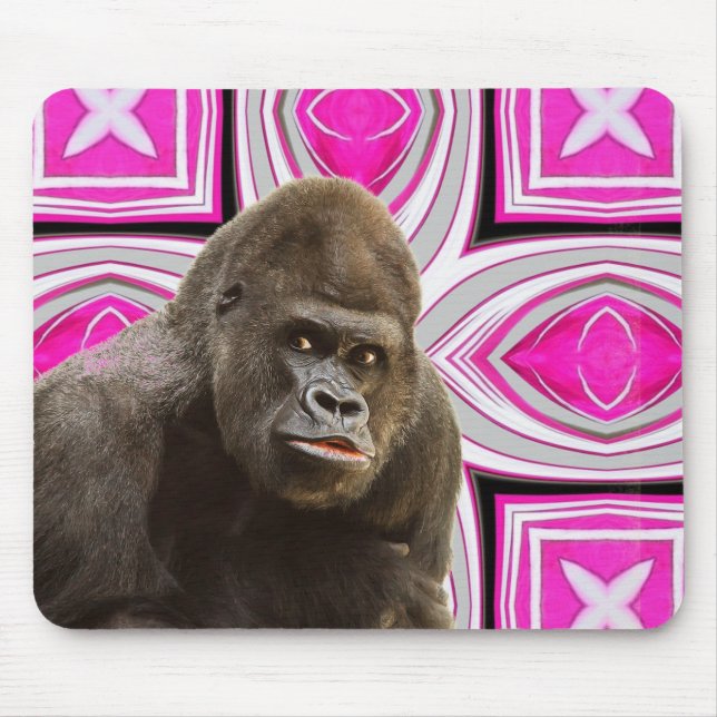 Pink Delight Gorilla Mouse Pad (Front)
