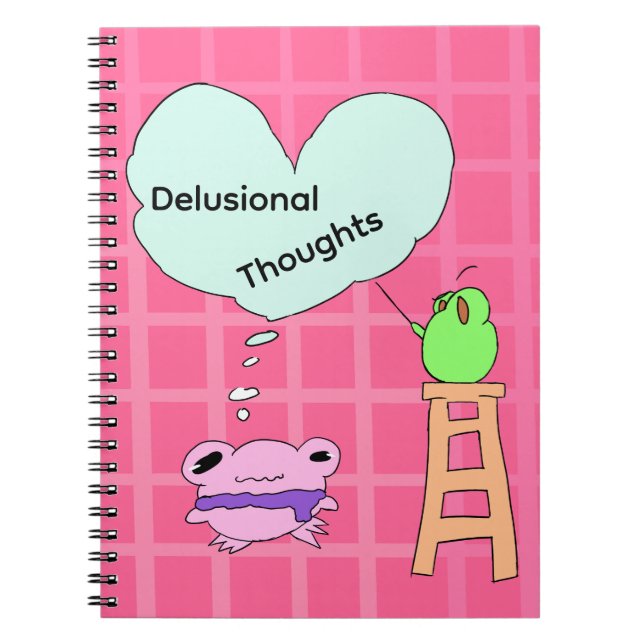 Pink delusional thoughts  notebook (Front)