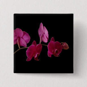 Pink Dendrobium Orchid - Customised Flowers 15 Cm Square Badge