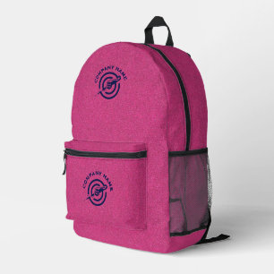 Pink Denim Fabric Texture Custom Logo Printed Back Printed Backpack