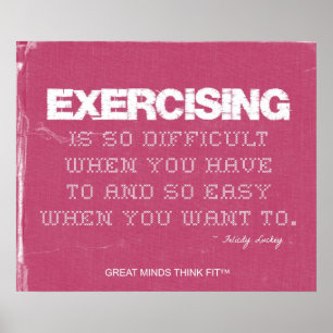 Pink Denim Fitness Quote for Exercise Motivation Poster