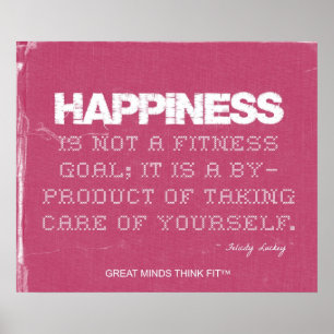 Pink Denim Fitness Quote for Happiness Poster