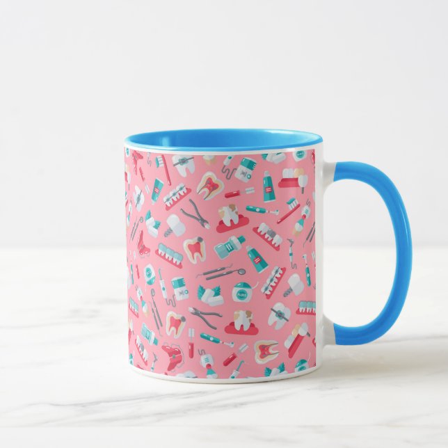 Pink Dental Pattern Mug (Right)