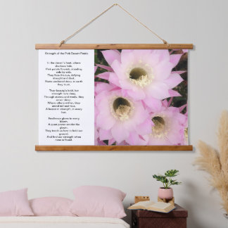Pink desert petals hanging tapestry