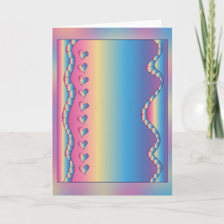 Pink design with hearts holiday card