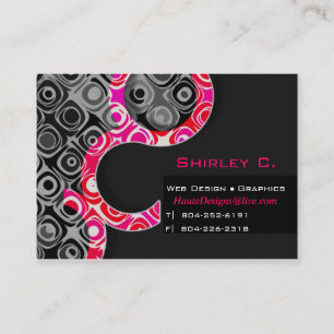 Pink Designer Graphic Artist Stylish Business Card