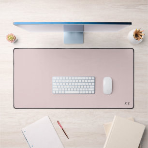 Pink Desk Mat with custom monogram initials