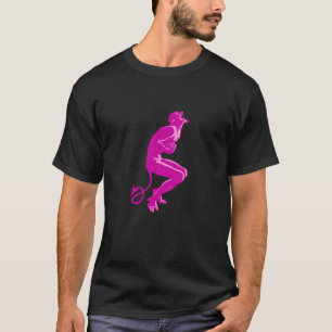 Pink Devil Pin-Up Design Bold Retro Art, Funny Qui T-Shirt