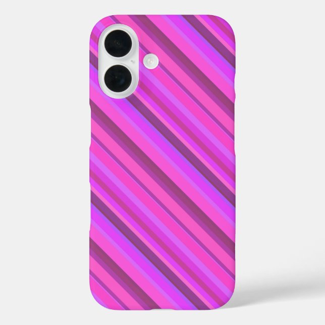 Pink diagonal stripes Case-Mate iPhone case (Back)