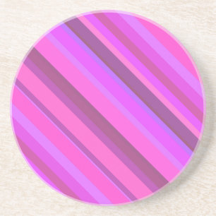Pink diagonal stripes coaster
