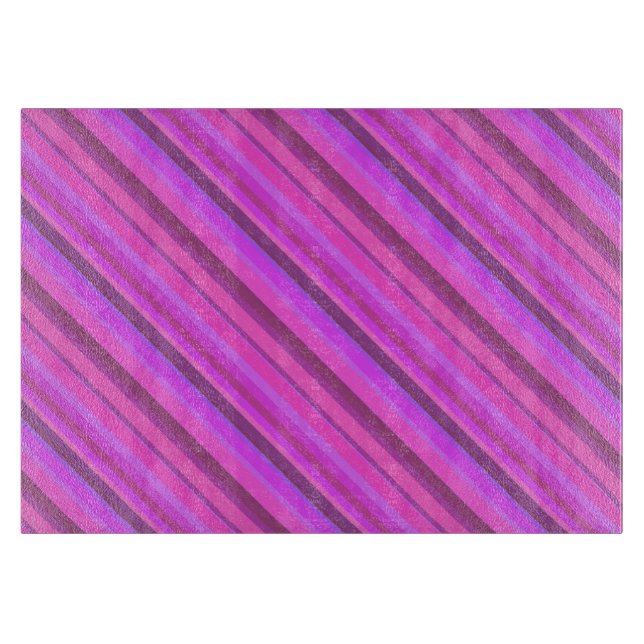 Pink diagonal stripes cutting board (Front)