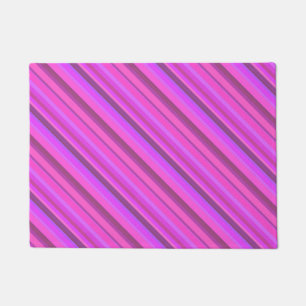 Pink diagonal stripes doormat