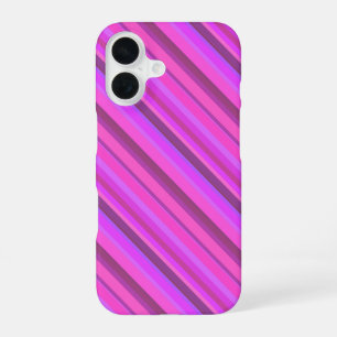 Pink diagonal stripes iPhone 16 case