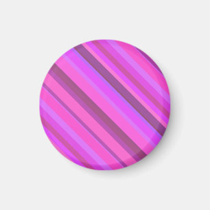 Pink diagonal stripes magnet