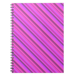 Pink diagonal stripes notebook