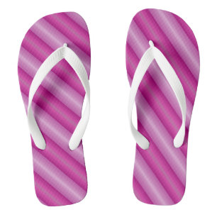 Pink Diagonal Stripes Thongs