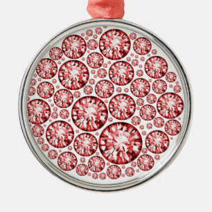 Pink Diamond Crusted Solitaires Metal Ornament