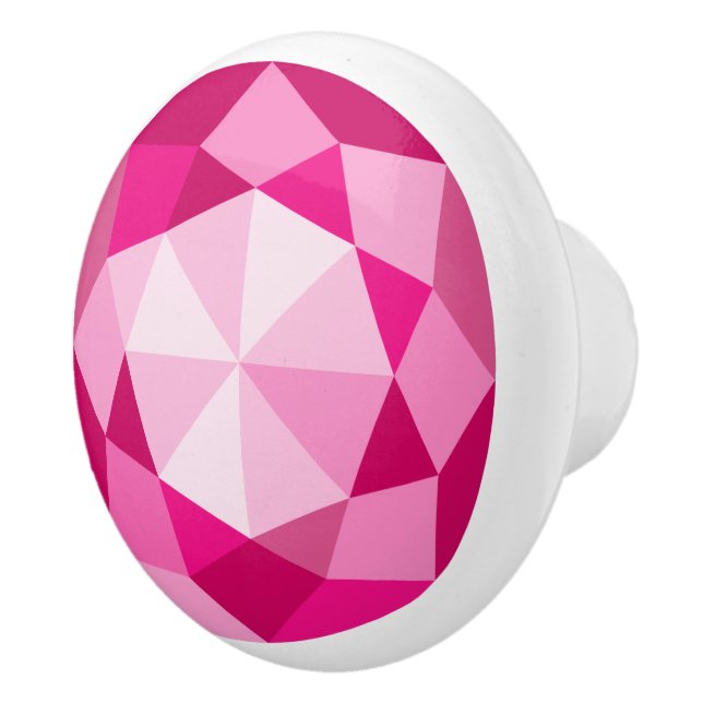 Pink diamond gemstone pull knobs for kids room (Right)