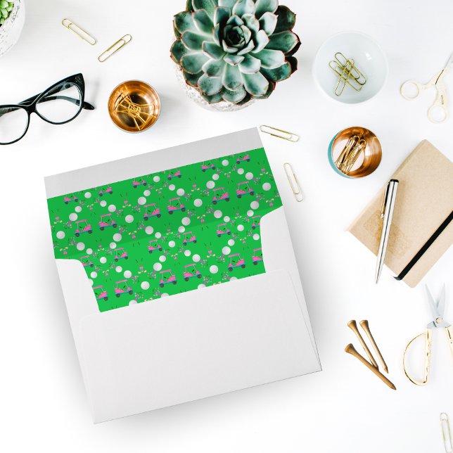 Pink Diamond Golf Floral Designs Envelope (Creator Uploaded)