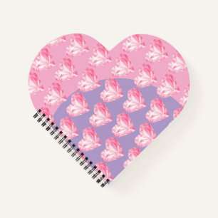 Pink Diamond Heart Pattern – Cute & Stylish Design Notebook