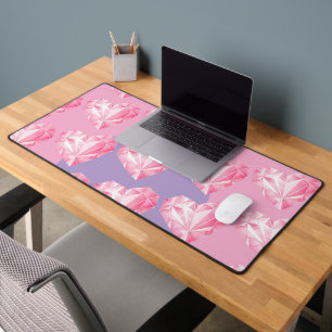 Pink Diamond Heart Pattern  – Cute & Stylish Desk Mat