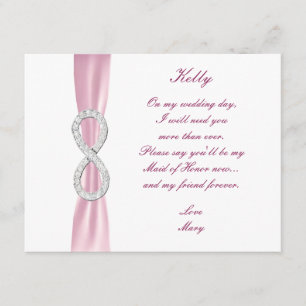 Pink Diamond Infinity Wedding Maid Of Honour Card