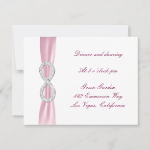 Pink Diamond Infinity Wedding Reception Card