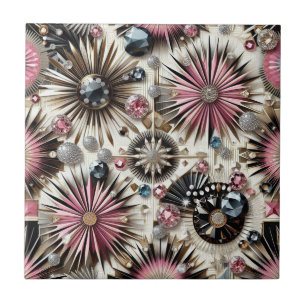 Pink Diamond Mid Century Modern  Ceramic Tile