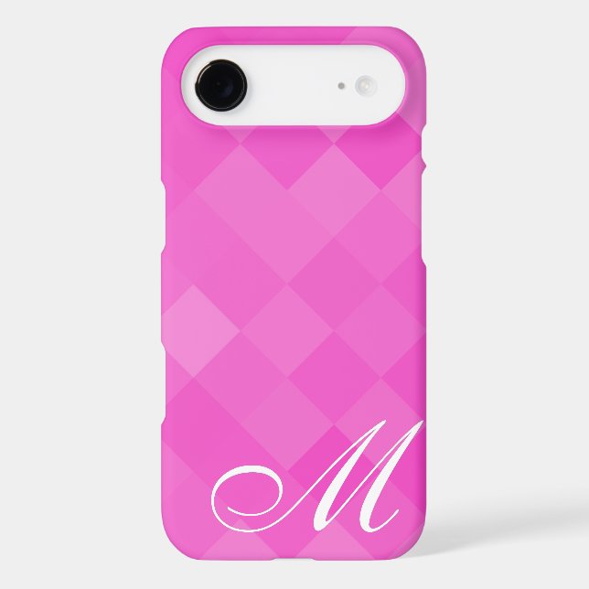 Pink Diamond Pattern and Monogram 8 Case-Mate iPhone Case (Back)