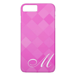 Pink Diamond Pattern and Monogram iPhone 8 Plus/7 Plus Case
