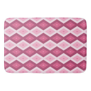 Pink diamond pattern bath mat