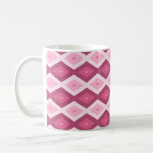 Pink diamond pattern coffee mug