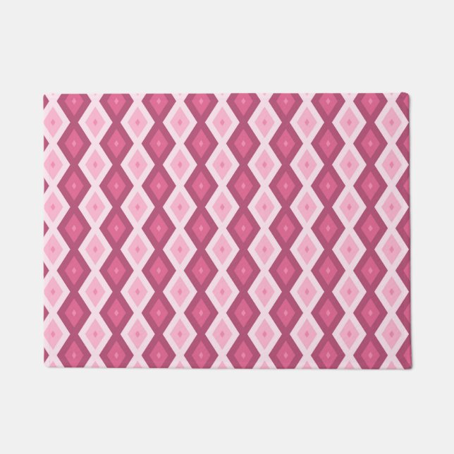 Pink diamond pattern doormat (Front)