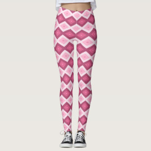 Pink diamond pattern leggings
