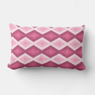 Pink diamond pattern lumbar cushion
