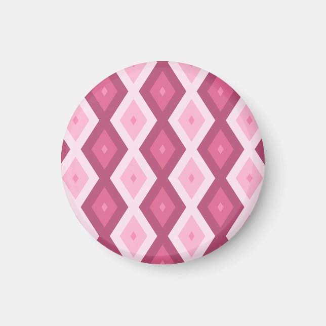 Pink diamond pattern magnet (Front)
