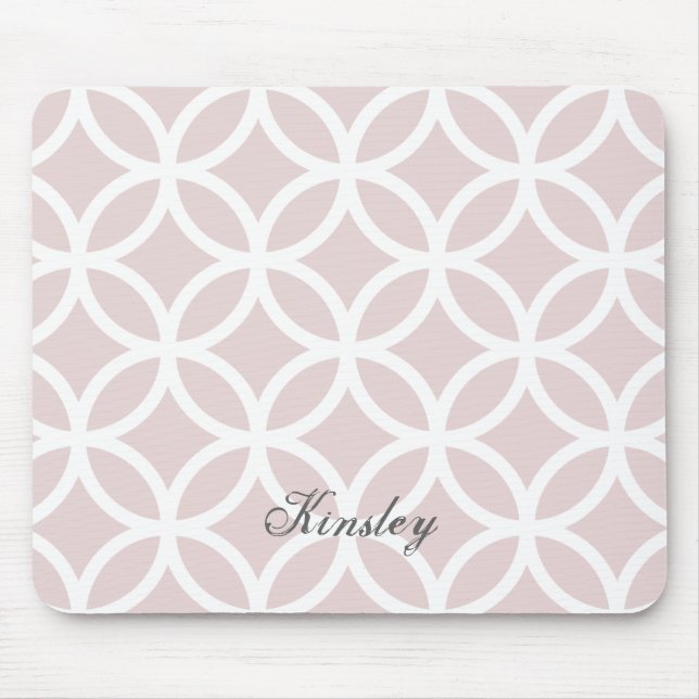 Pink Diamond Pattern Personalised Mousepad (Front)