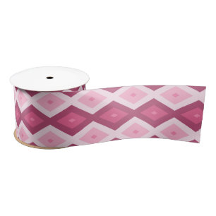 Pink diamond pattern satin ribbon