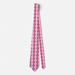 Pink diamond pattern tie