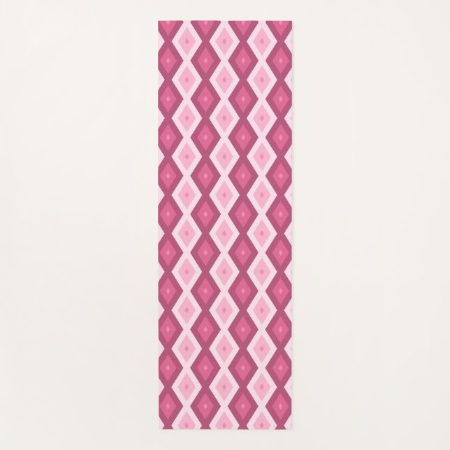 Pink diamond pattern yoga mat (Front)