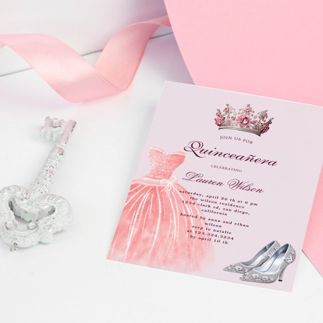 Pink Diamond Queen Exclusive Quinceañera Invitation (Creator Uploaded)