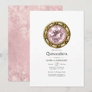 Pink Diamond Quinceañera Invitation