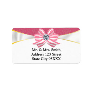 Pink Diamond Ribbon with Pink Damask Label