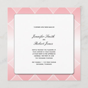 Pink Diamond Rounded Corners Wedding Invitation