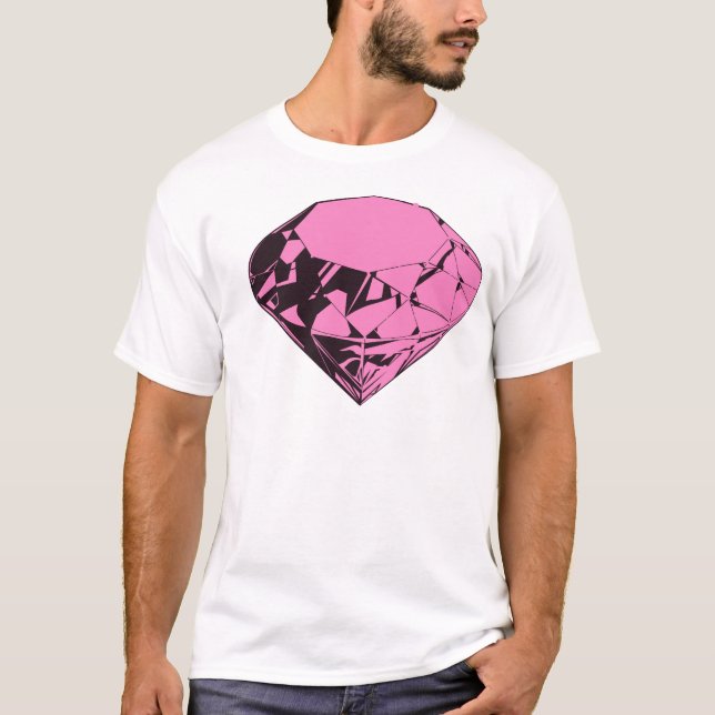Pink Diamond Silkscreen Design T-Shirt (Front)